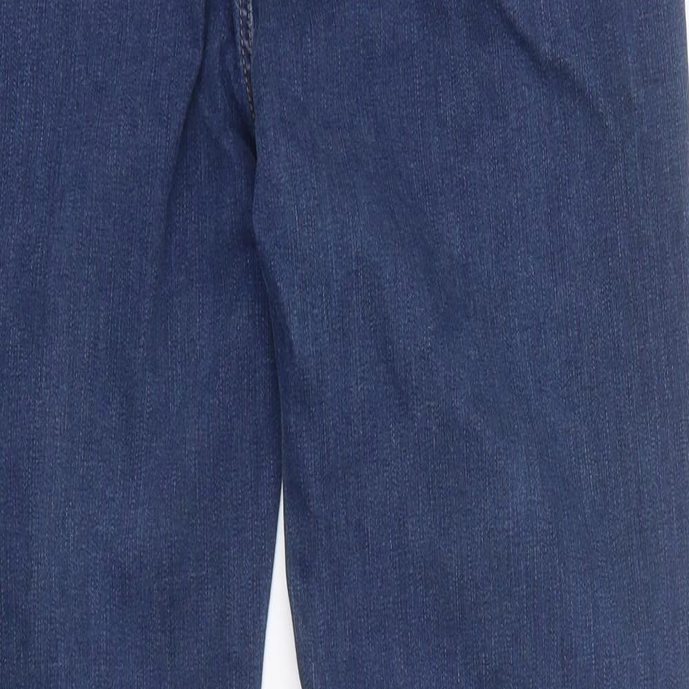 Marks and Spencer Womens Blue 100% Cotton Straight Jeans Size 14 L34 in Regular Zip