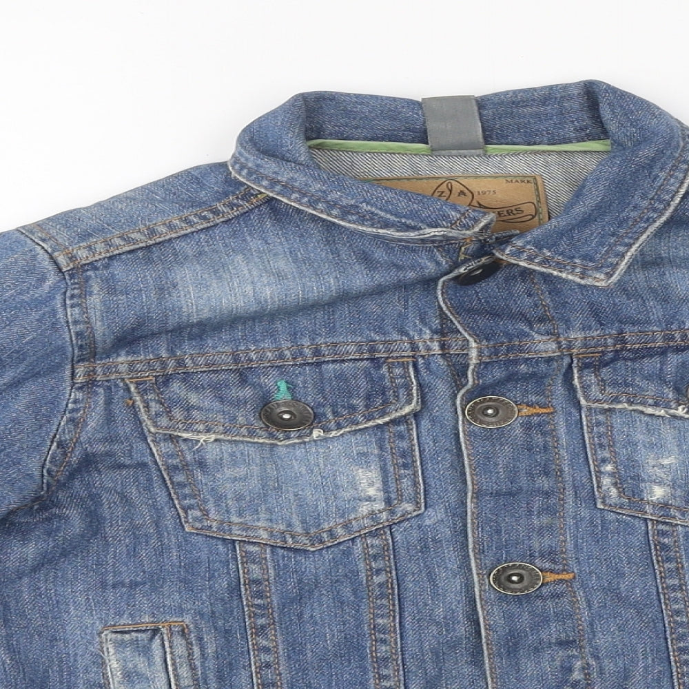 Zara Girls Blue Jacket Size 7-8 Years Button