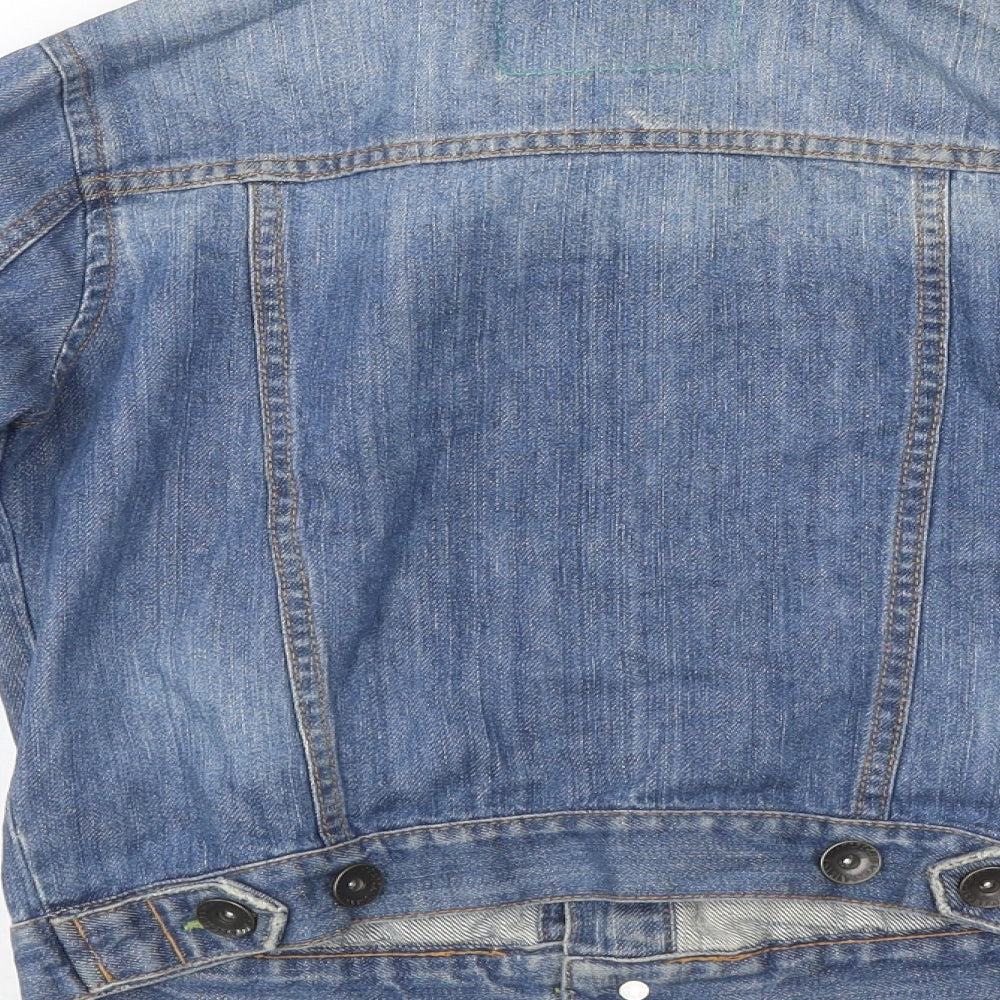 Zara Girls Blue Jacket Size 7-8 Years Button