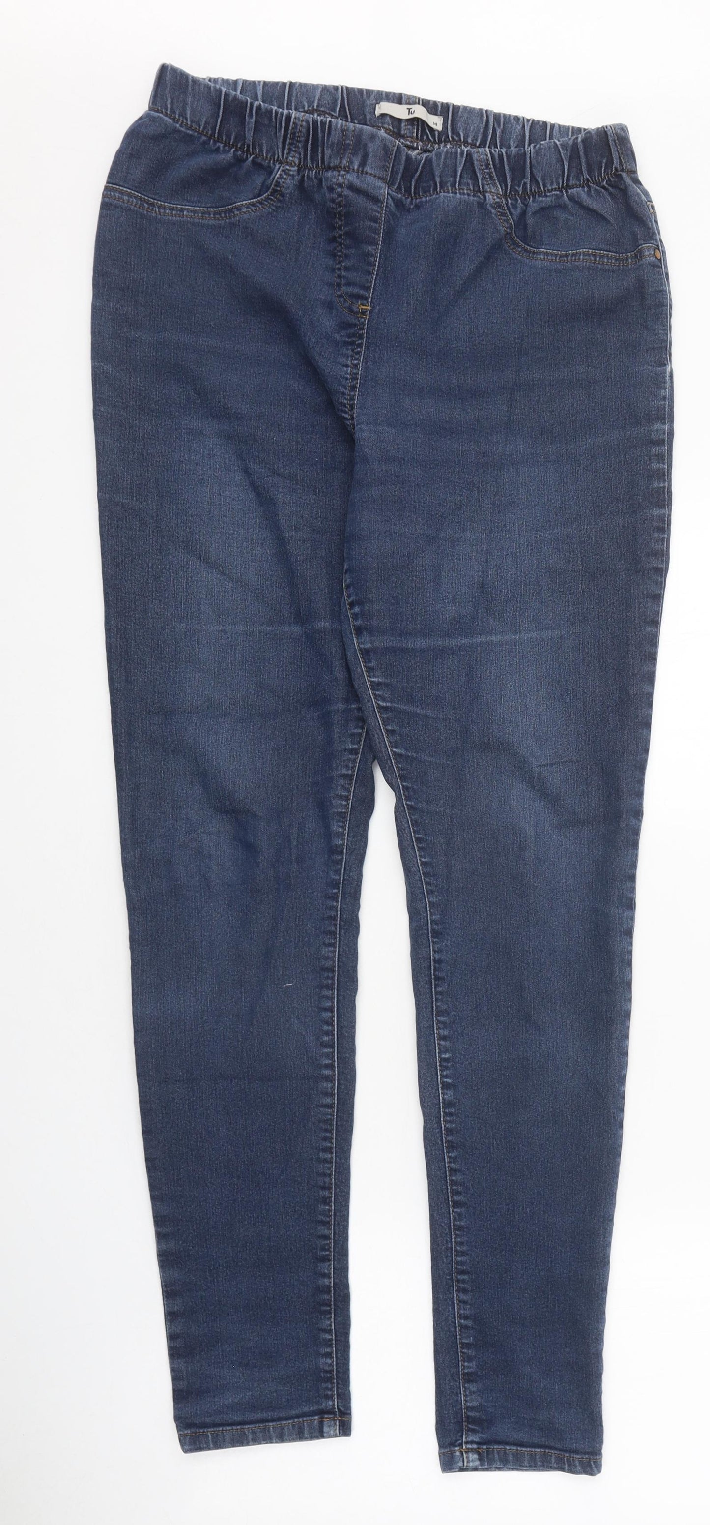 TU Womens Blue 100% Cotton Jegging Jeans Size 14 L21 in Regular