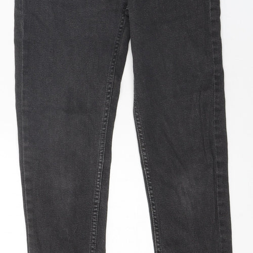 Marks and Spencer Womens Black 100% Cotton Skinny Jeans Size 8 L25 in Regular Zip