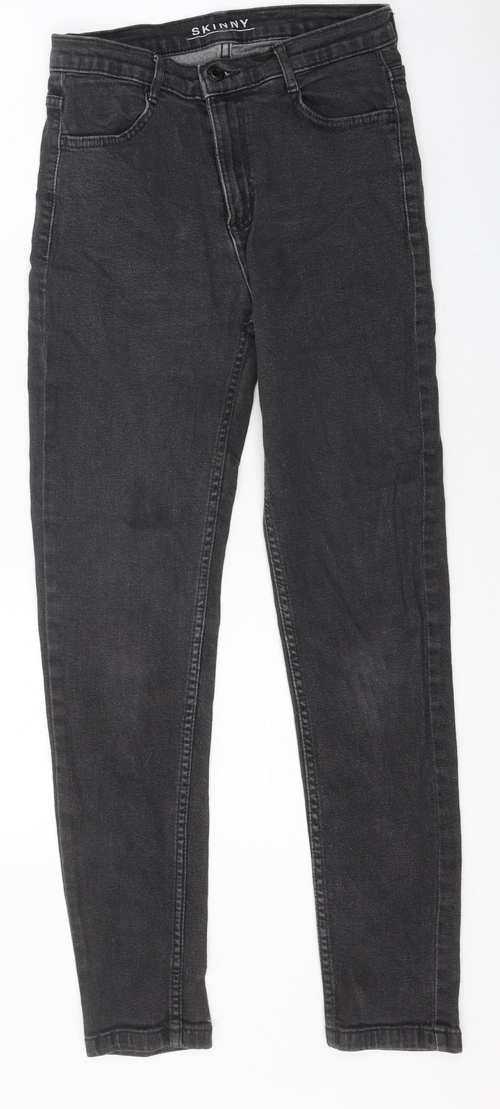 Marks and Spencer Womens Black 100% Cotton Skinny Jeans Size 8 L25 in Regular Zip