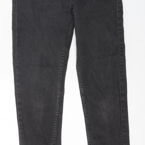 Marks and Spencer Womens Black 100% Cotton Skinny Jeans Size 8 L25 in Regular Zip