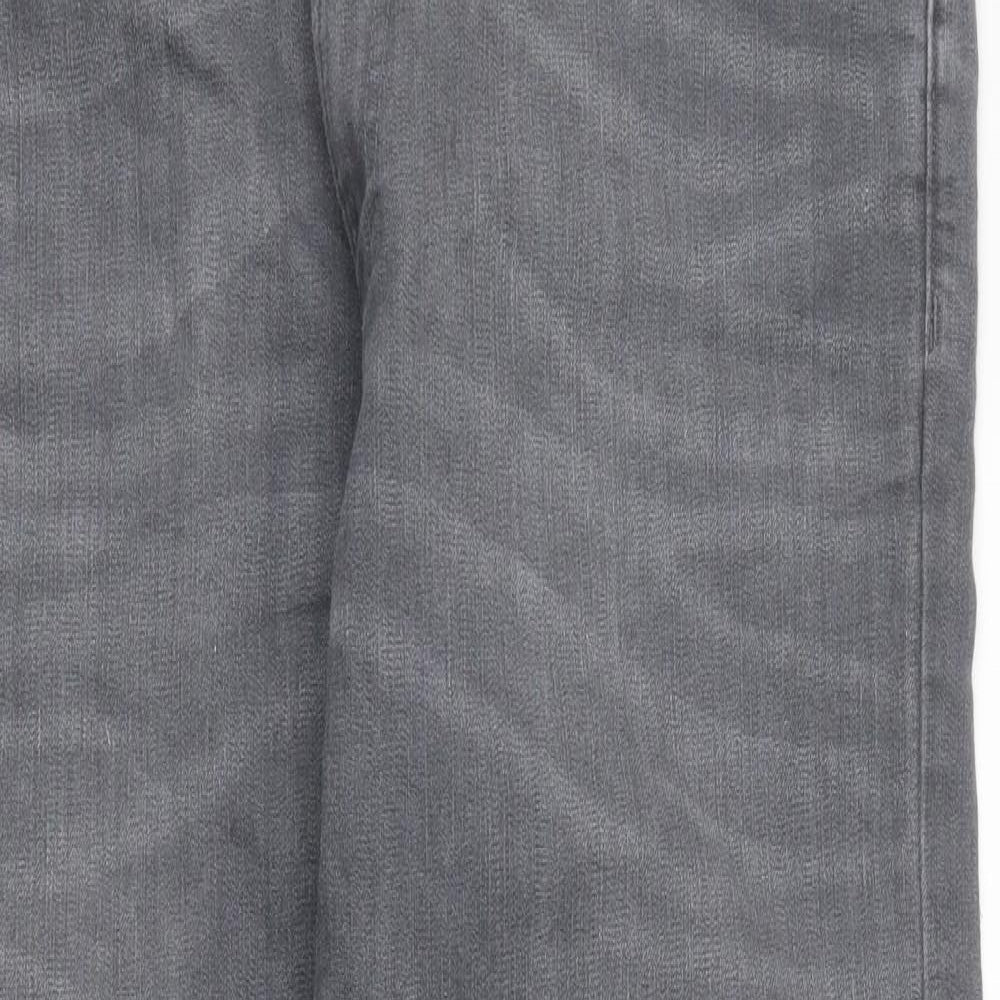 Marks and Spencer Mens Grey Cotton Straight Jeans Size 38 in L29 in Regular Tie