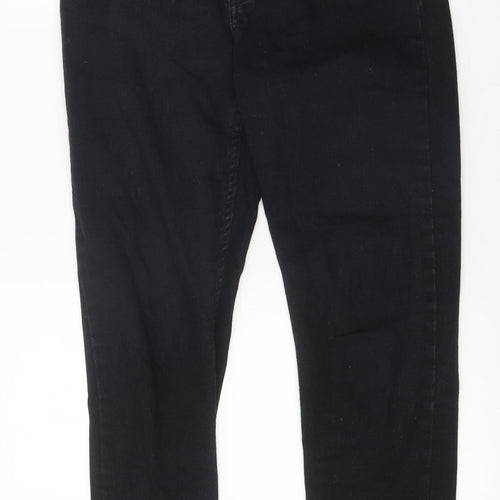Bershka Mens Black Cotton Skinny Jeans Size 38 in L23 in Regular Zip
