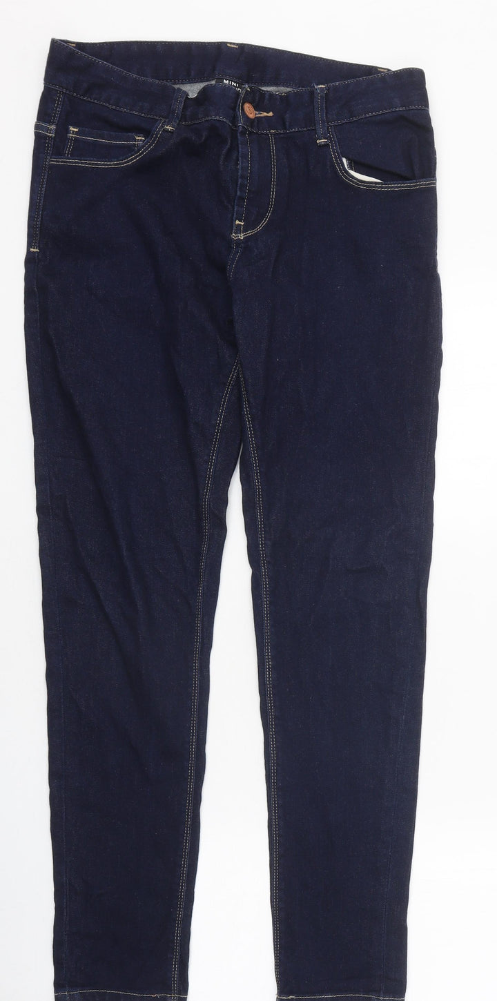 Mini Womens Blue 100% Cotton Skinny Jeans Size L L27 in Regular Zip