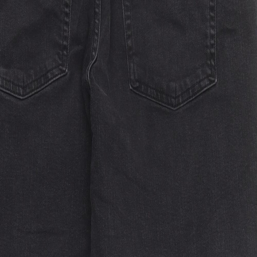 Marks and Spencer Womens Black Acetate Mom Jeans Size 16 L25 in Regular Zip - Short