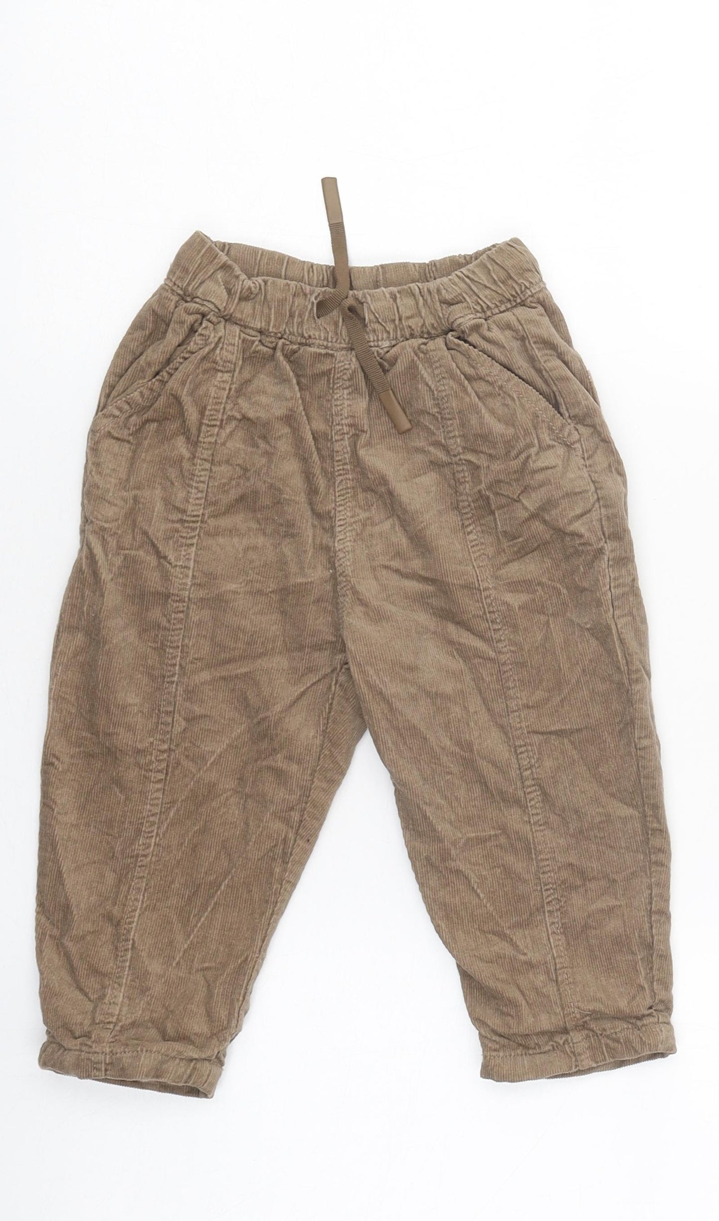 Zara Boys Brown Polyester Capri Trousers Size 18-24 Months Drawstring