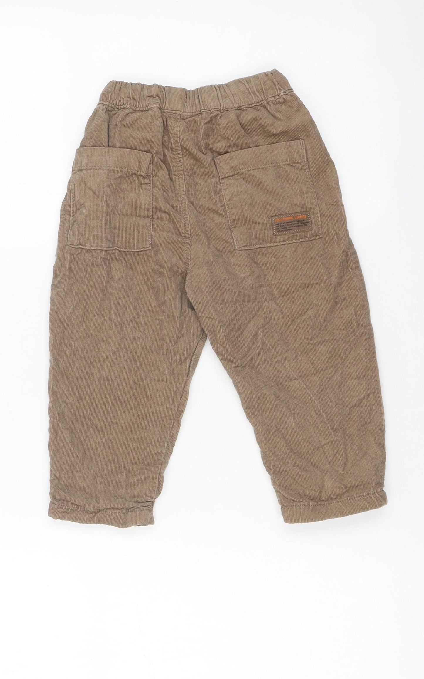 Zara Boys Brown Polyester Capri Trousers Size 18-24 Months Drawstring