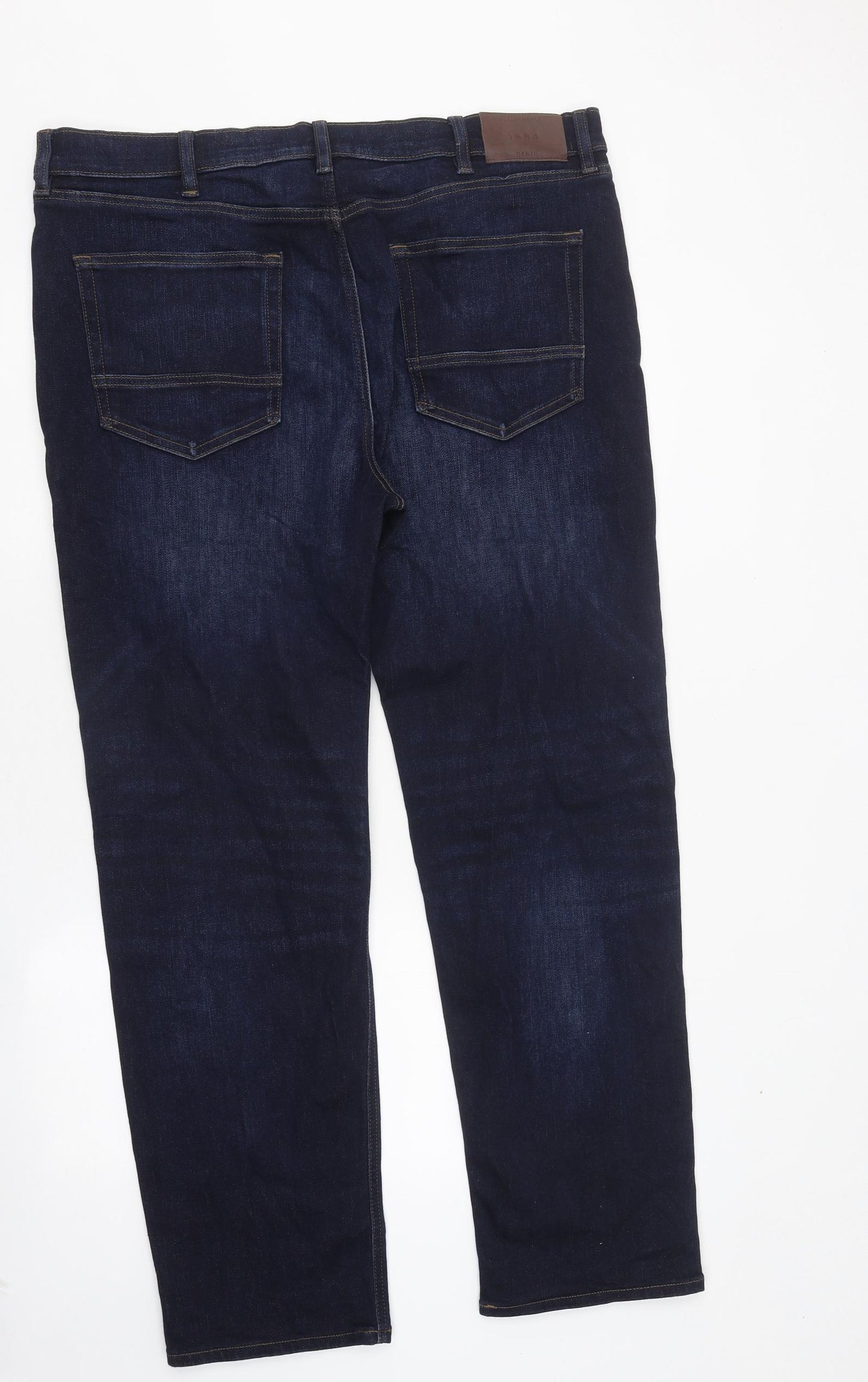 Marks and Spencer Mens Blue Coir Straight Jeans Size 40 in L33 in Regular Zip