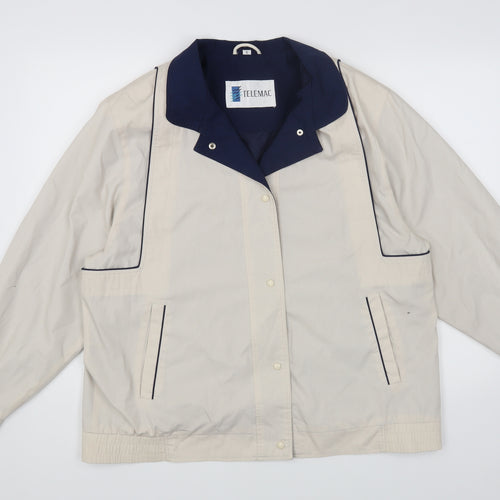 Telemac Womens Beige Windbreaker Coat Size 16 Snap