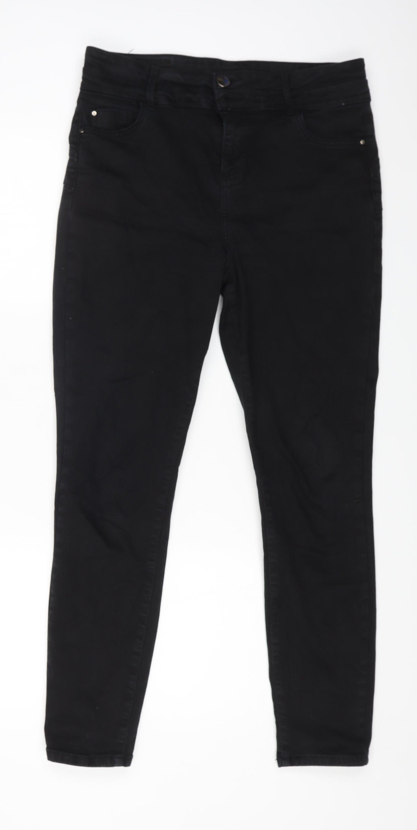 George Womens Black Cotton Skinny Jeans Size 16 L27 in Regular Zip