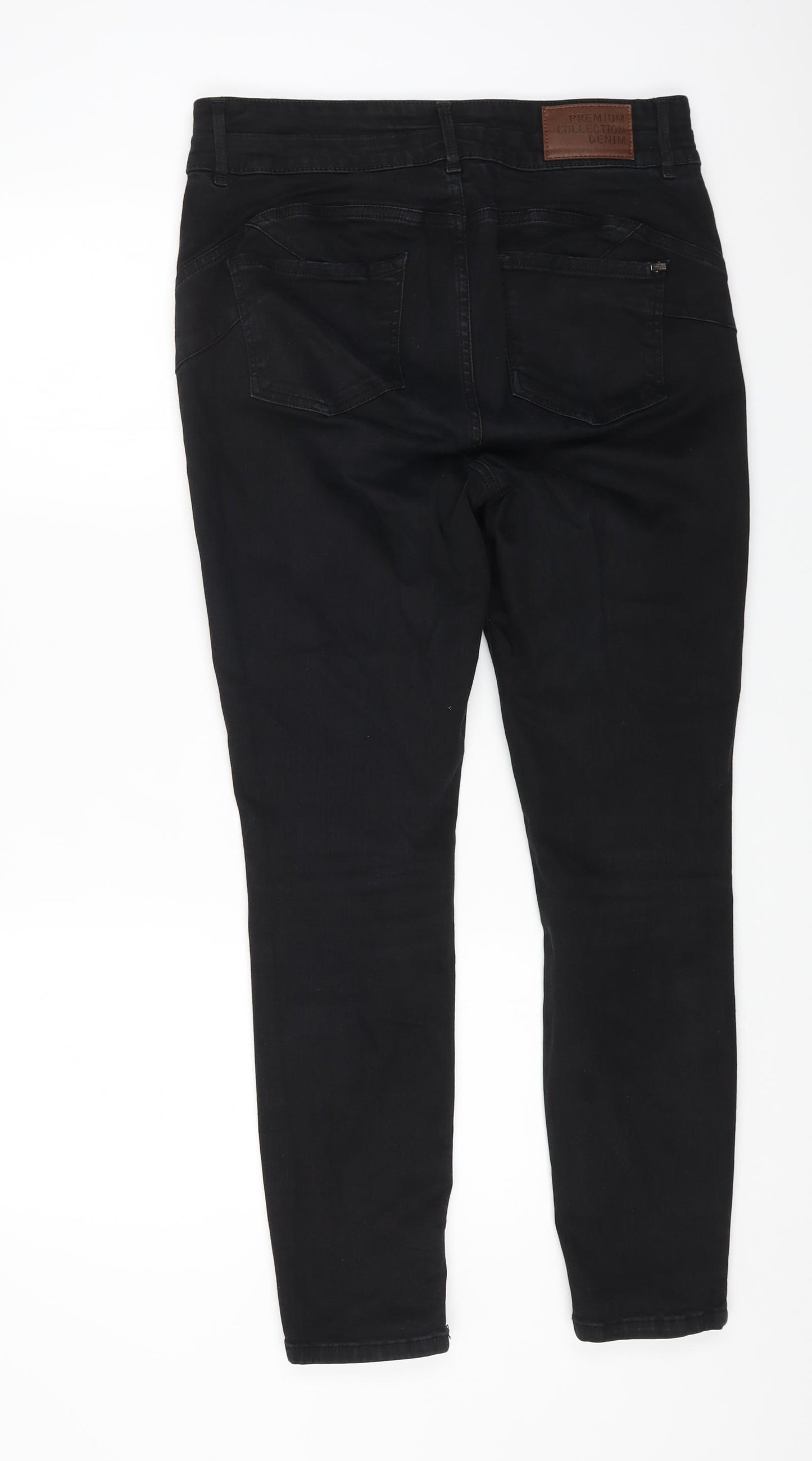 George Womens Black Cotton Skinny Jeans Size 16 L27 in Regular Zip