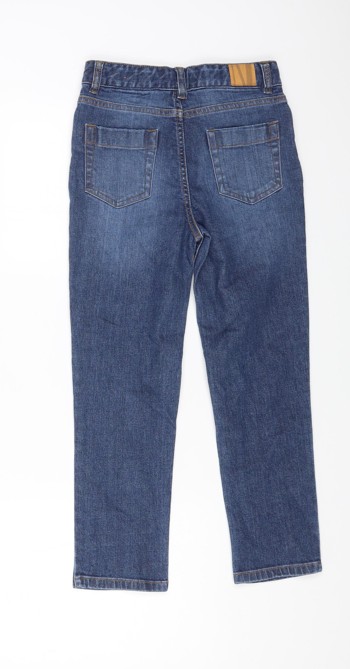 John Lewis Girls Blue Cotton Straight Jeans Size 8 Years L20 in Regular Zip