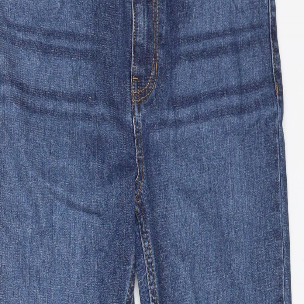 John Lewis Girls Blue Cotton Straight Jeans Size 8 Years L20 in Regular Zip