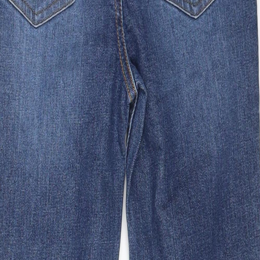 John Lewis Girls Blue Cotton Straight Jeans Size 8 Years L20 in Regular Zip