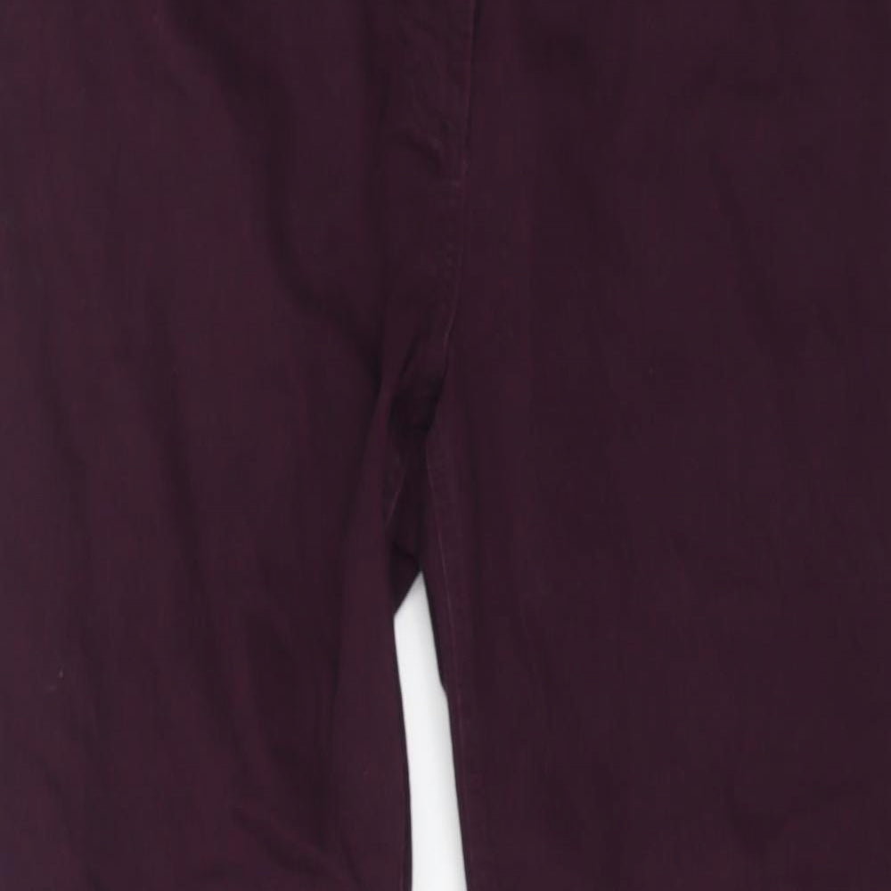 RJR.John Rocha Womens Purple Cotton Straight Jeans Size 18 L30 in Regular Zip