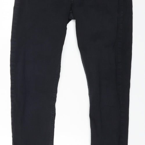Topshop Womens Black Cotton Straight Jeans Size 30 in L24 in Regular Zip
