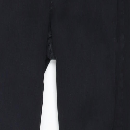 Topshop Womens Black Cotton Straight Jeans Size 30 in L24 in Regular Zip
