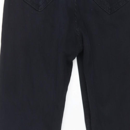 Topshop Womens Black Cotton Straight Jeans Size 30 in L24 in Regular Zip