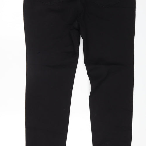 TU Womens Black Cotton Straight Jeans Size 18 L30 in Regular Zip