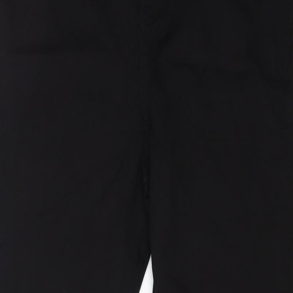 TU Womens Black Cotton Straight Jeans Size 18 L30 in Regular Zip
