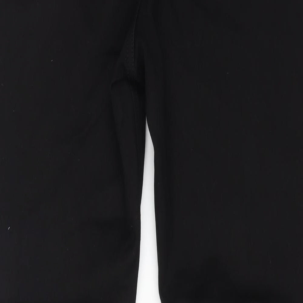 TU Womens Black Cotton Straight Jeans Size 18 L30 in Regular Zip