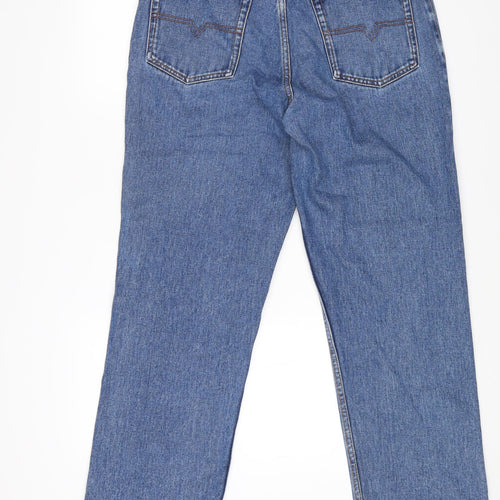 TU Womens Blue Cotton Straight Jeans Size 34 in L32 in Regular Zip