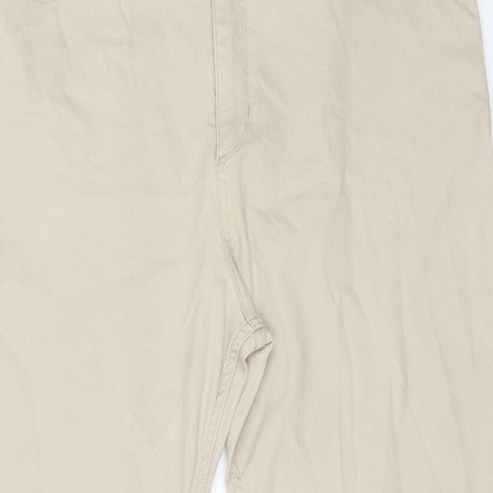 Marks and Spencer Womens Beige Cotton Straight Jeans Size 40 in L29 in Regular Zip