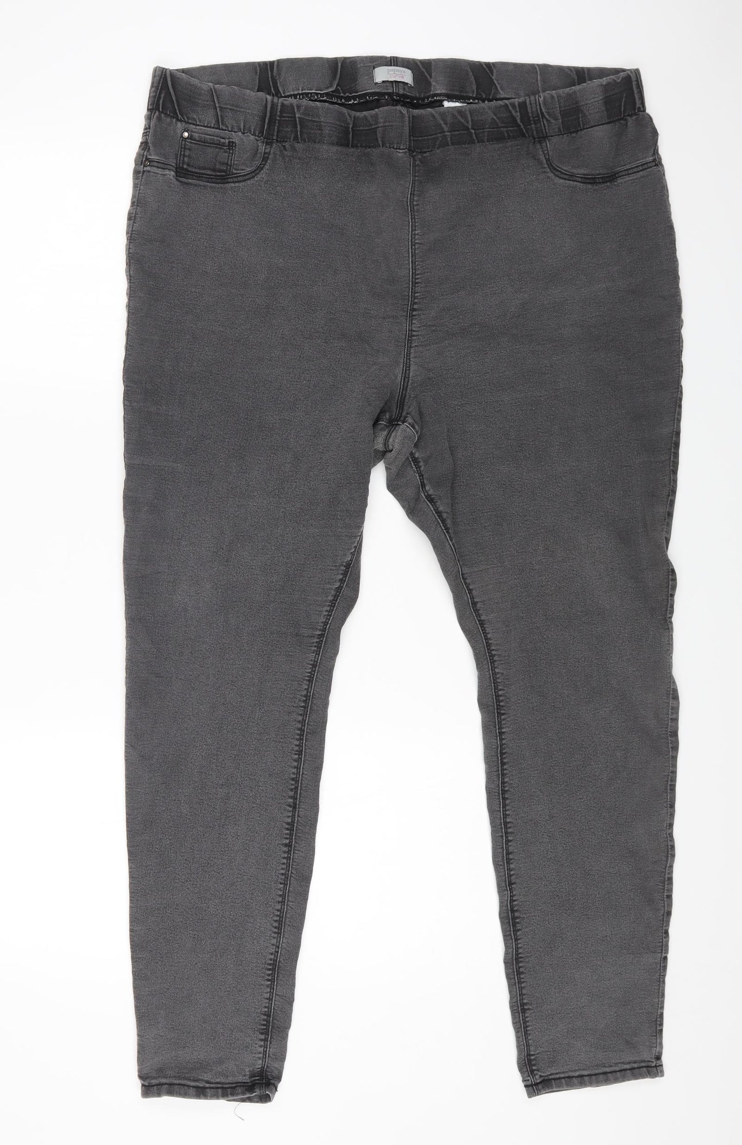 Papaya Womens Grey Cotton Jegging Jeans Size 24 L27 in Regular