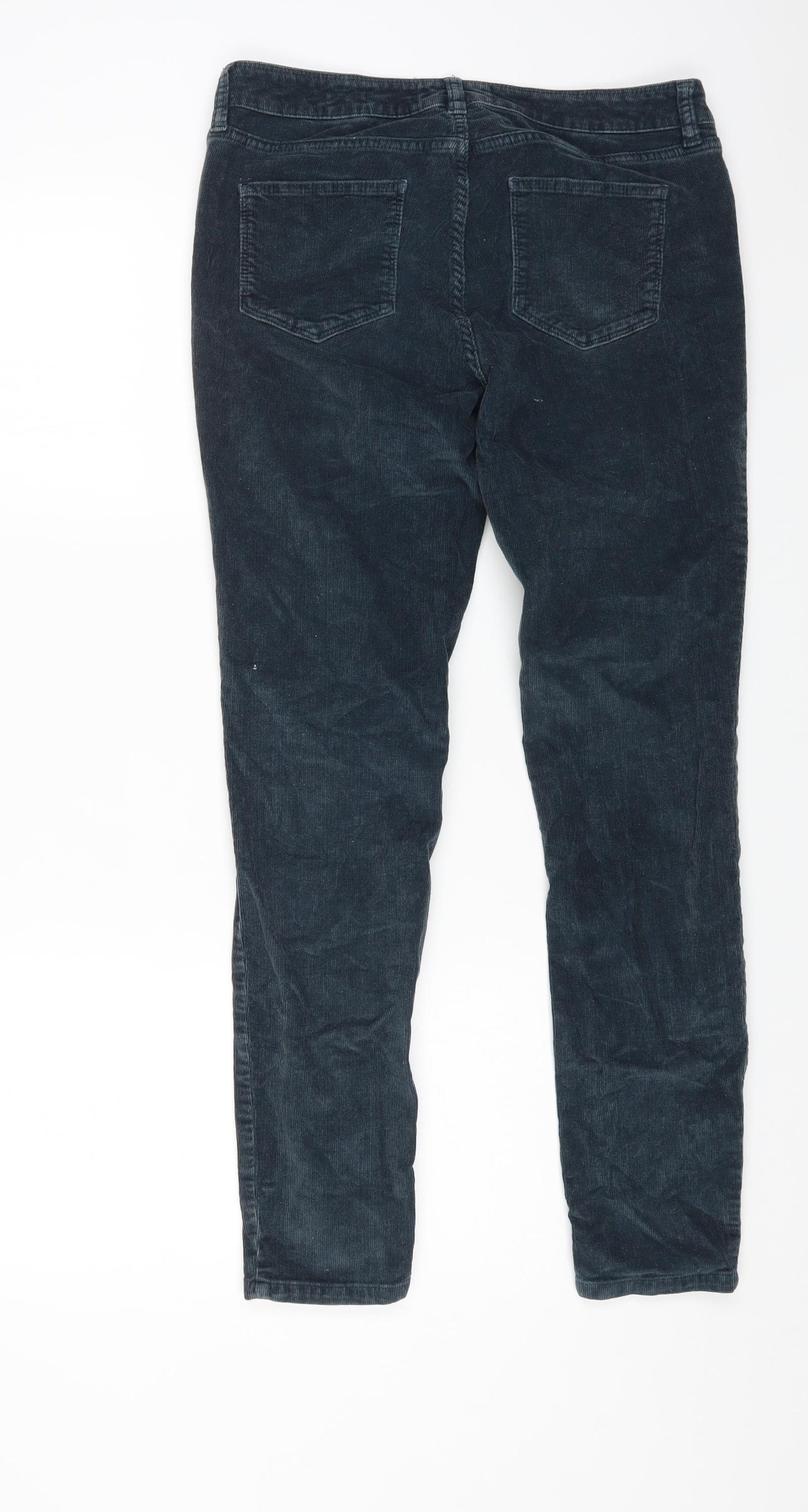 Fat Face Womens Blue Cotton Straight Jeans Size 12 L26 in Regular Zip