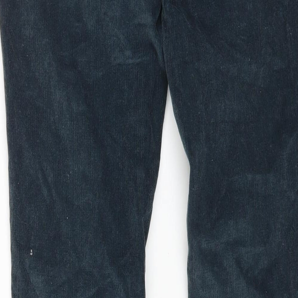 Fat Face Womens Blue Cotton Straight Jeans Size 12 L26 in Regular Zip