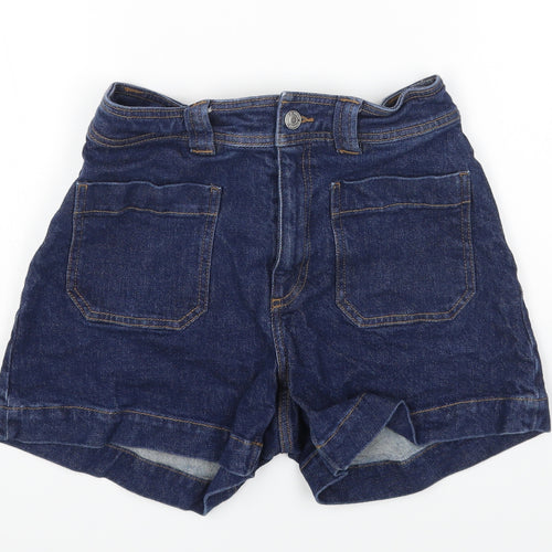 Paris Altelir Womens Blue Cotton Cargo Shorts Size 10 Regular Zip