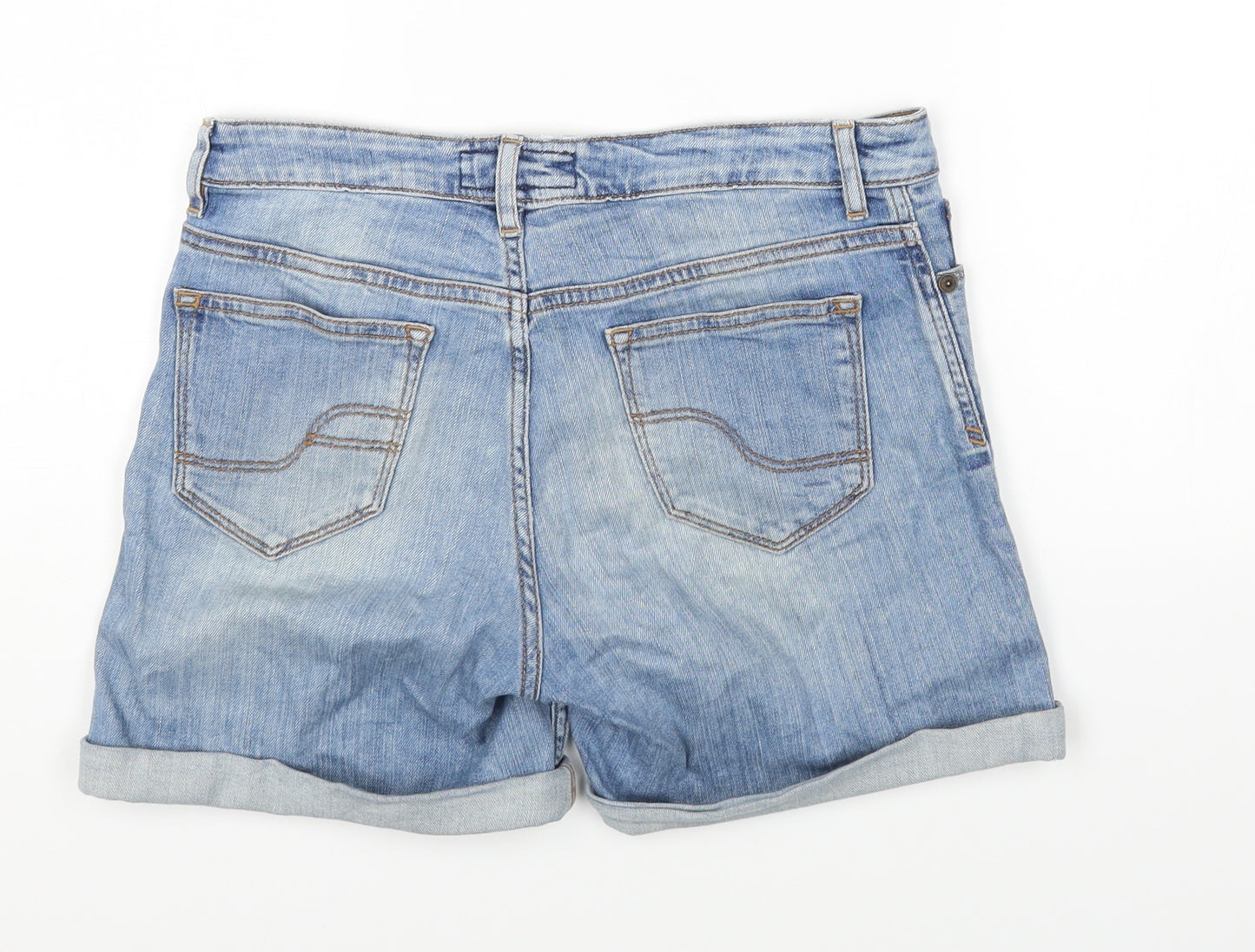 Fat Face Womens Blue Cotton Cargo Shorts Size 10 Regular Zip