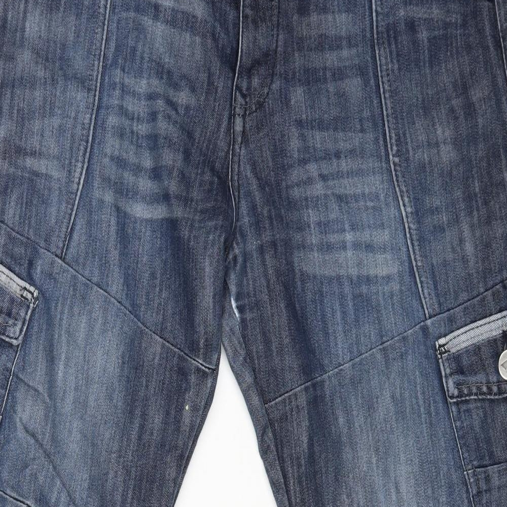 AIRWALK Mens Blue Cotton Wide-Leg Jeans Size 38 in L28 in Regular Button