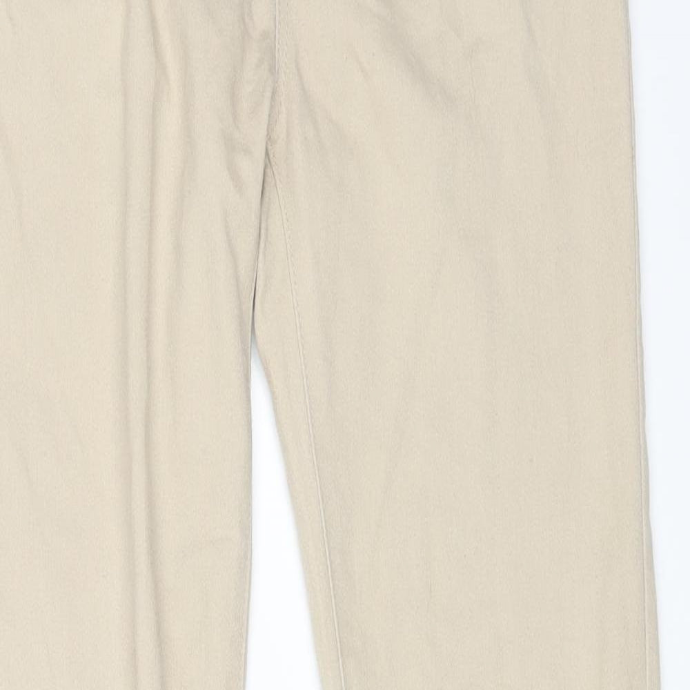 Denim & Co. Womens Beige Cotton Skinny Jeans Size 12 L28 in Regular Zip