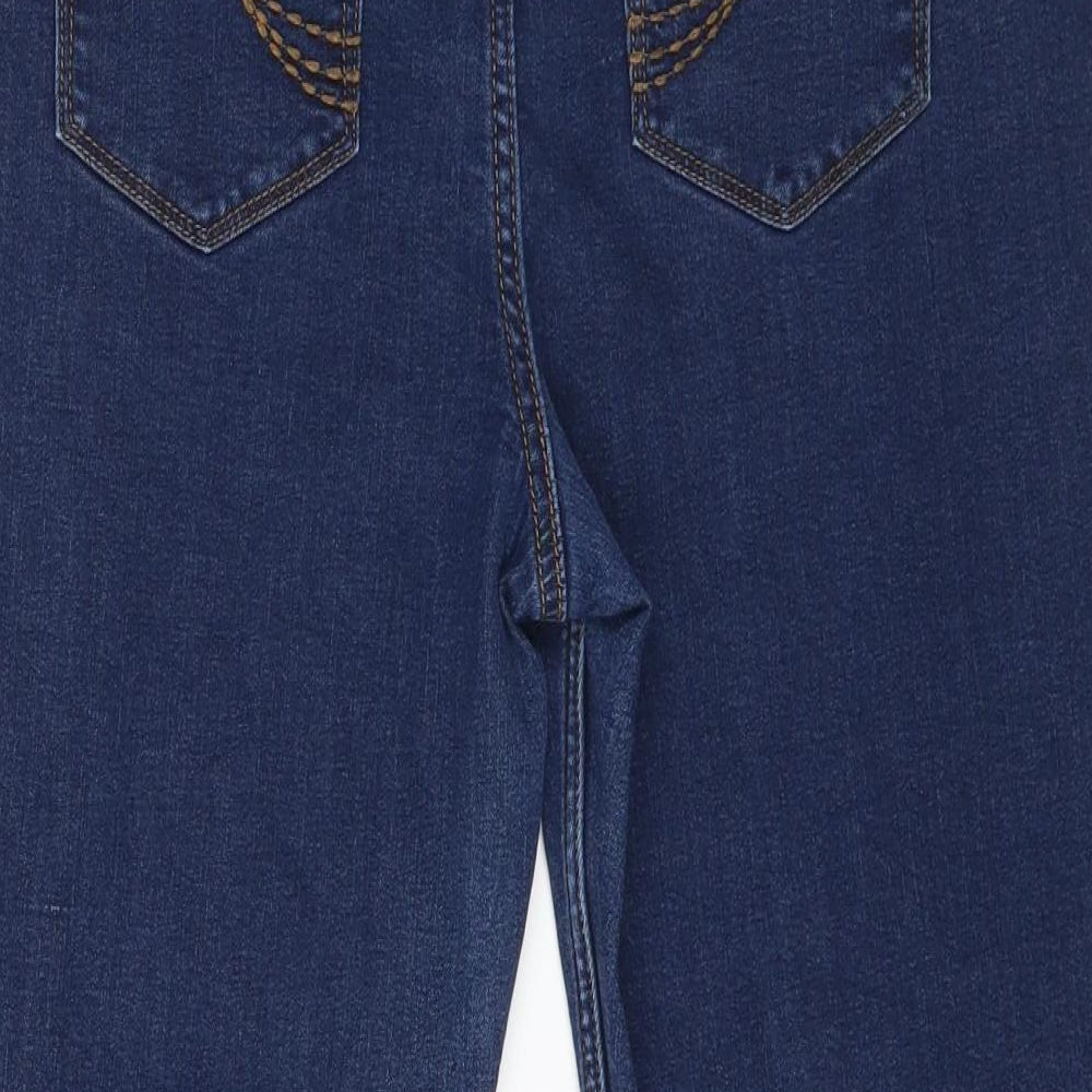 Marks and Spencer Womens Blue Cotton Capri Jeans Size 16 Regular Zip