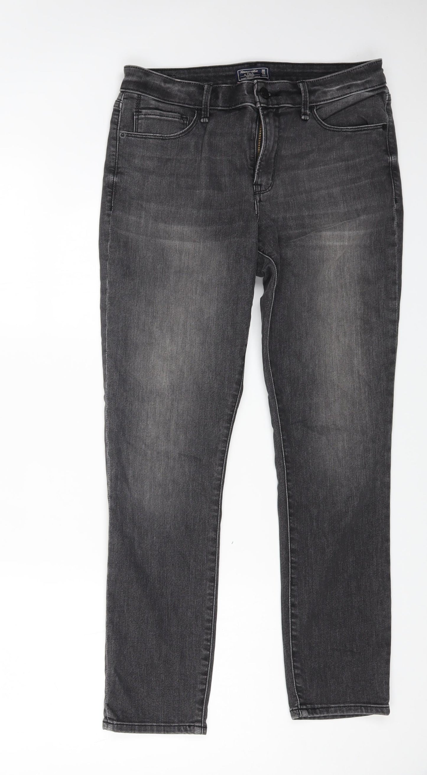 Abercrombie & Fitch Mens Black Cotton Skinny Jeans Size 30 in L27 in Regular Zip