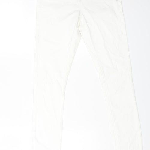 Topshop Womens White Cotton Skinny Jeans Size 28 in L28 in Regular Zip