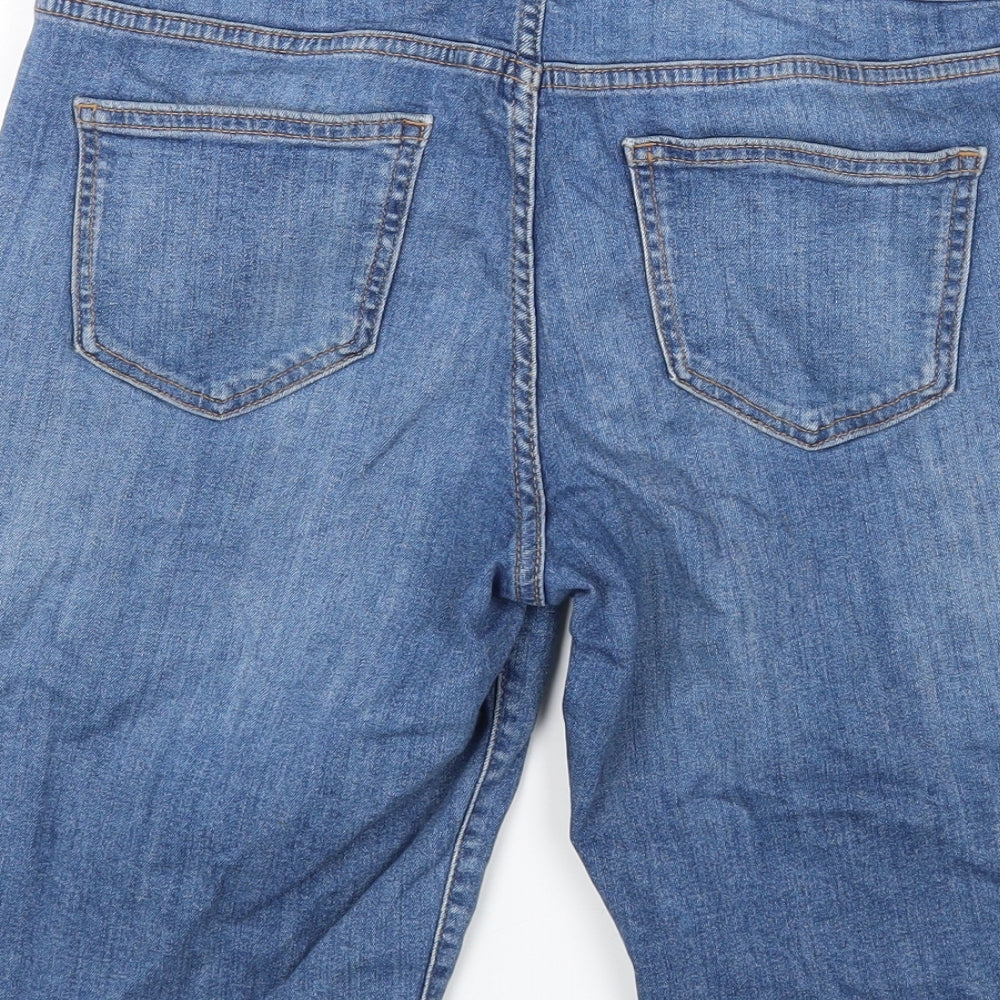 TU Womens Blue Cotton Biker Shorts Size 12 Regular Zip