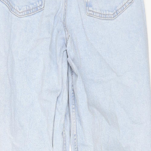 H&M Womens Blue Cotton Tapered Jeans Size 12 L27 in Regular Zip