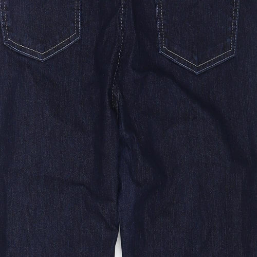 Marks and Spencer Womens Blue Cotton Cropped Jeans Size 14 L20 in Regular Zip