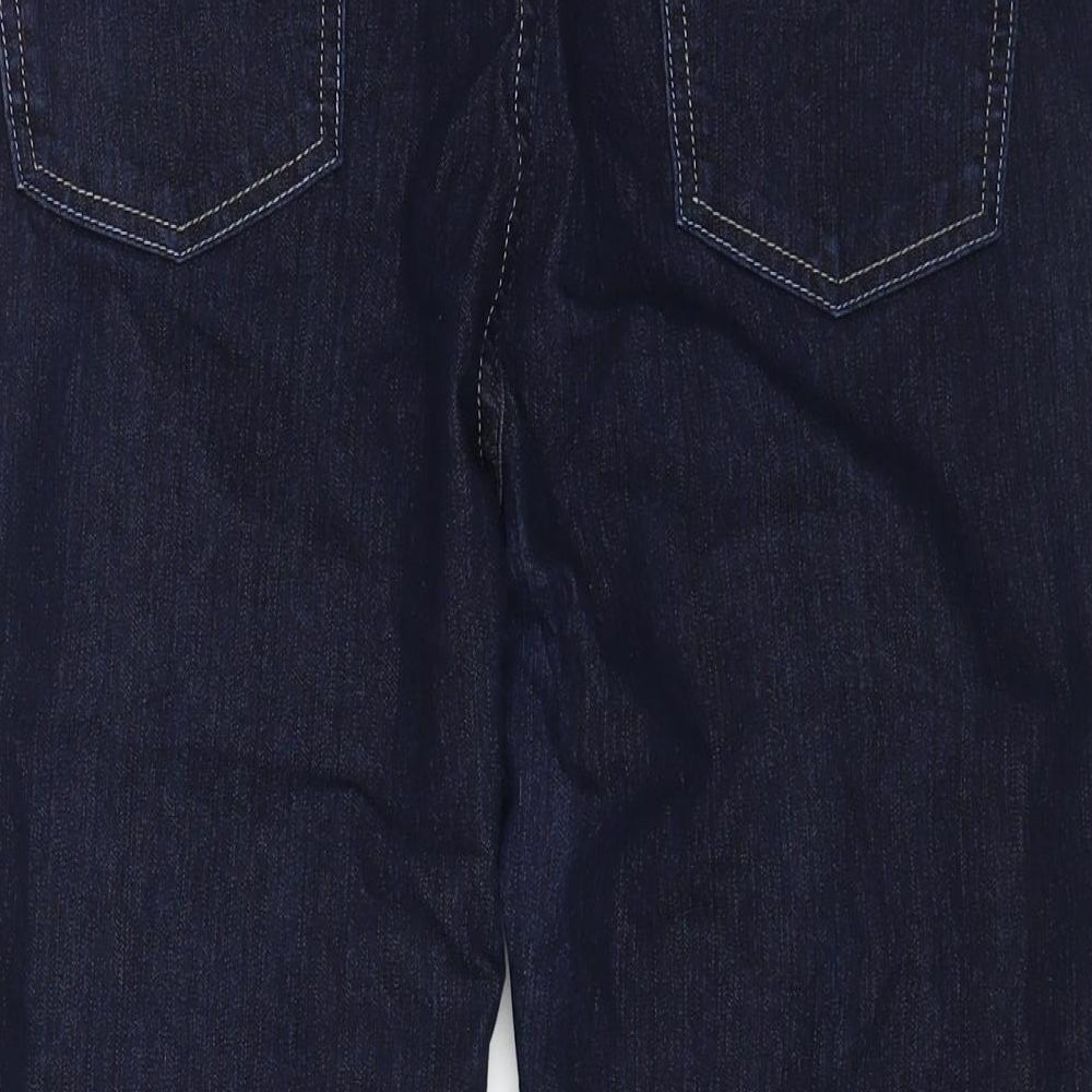 Marks and Spencer Womens Blue Cotton Cropped Jeans Size 14 L20 in Regular Zip