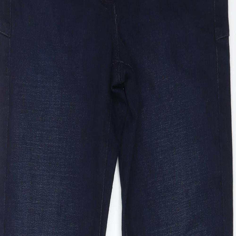 NEXT Womens Blue Cotton Flared Jeans Size 10 L28 in Regular Zip