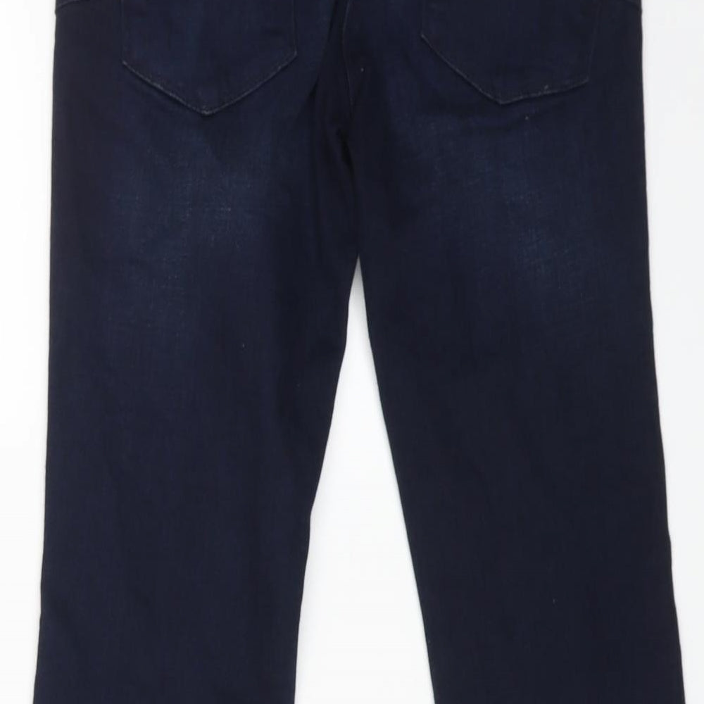 NEXT Womens Blue Cotton Flared Jeans Size 10 L28 in Regular Zip