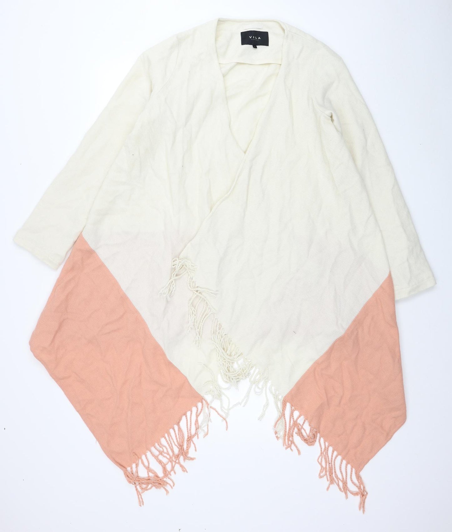 VILA Womens Beige Kimono Coatigan Size 8 - Asymmetric