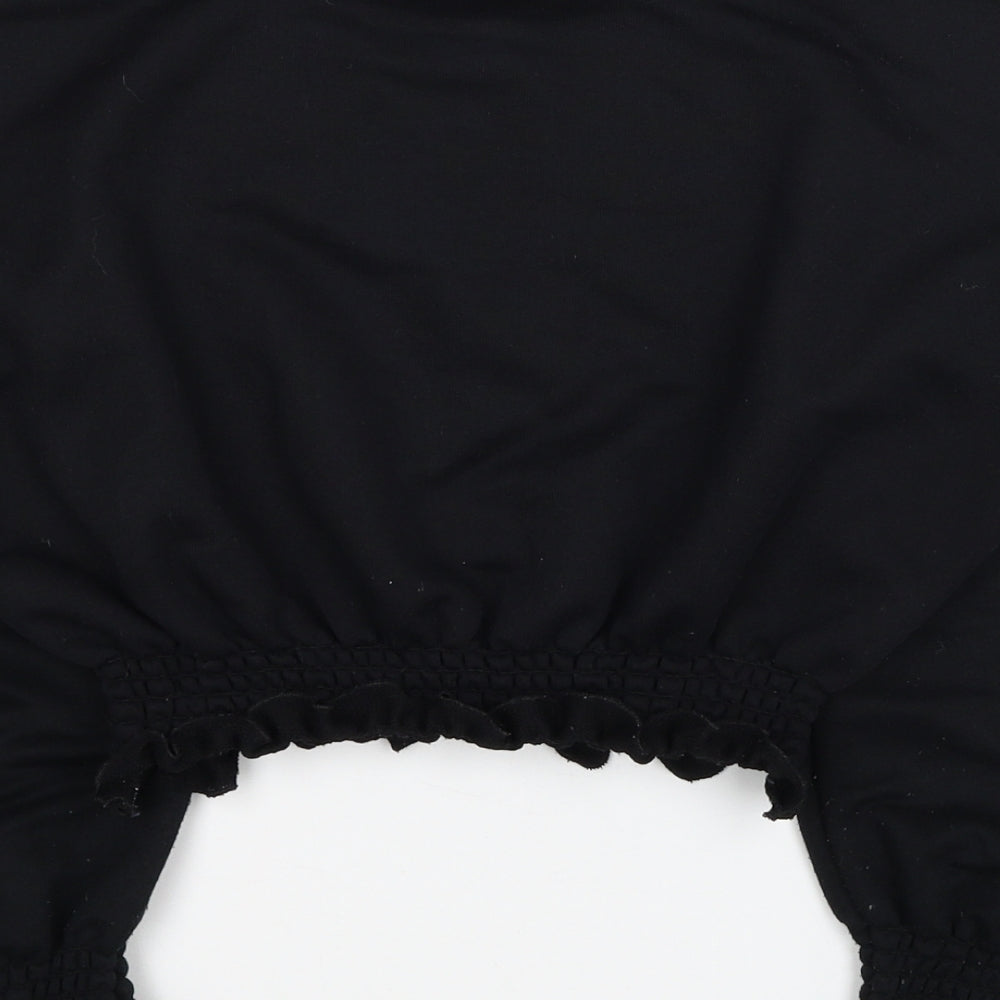 Boohoo Womens Black Polyester Pullover Sweatshirt Size S Pullover - Cropped