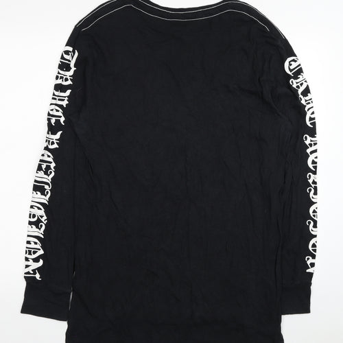 True Religion Mens Black Cotton T-Shirt Size S Round Neck