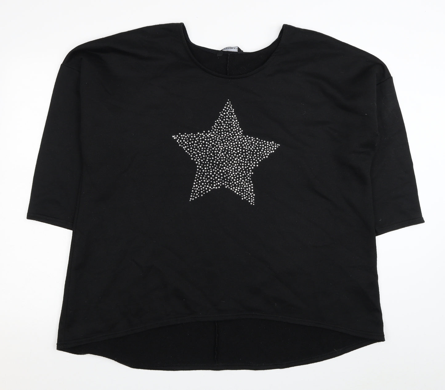 Peacocks Womens Black Polyester Pullover Sweatshirt Size XL Pullover - Star