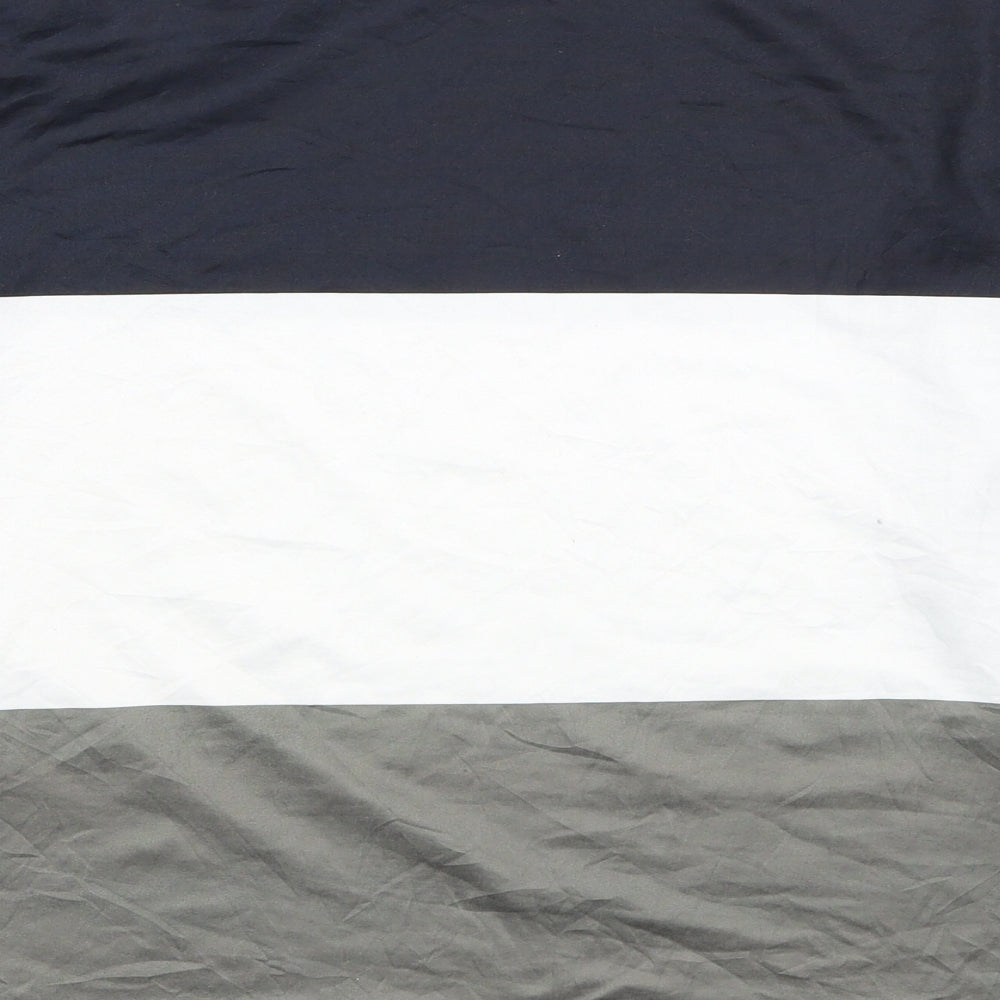 Preworn Womens Black Colourblock Polyester Basic Blouse Size 3XL Round Neck - Lace Detail